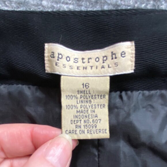 Apostrophe Essentials Skirt‎ Womens 16 Black Lined Slit Business Office Wear - Picture 4 of 10